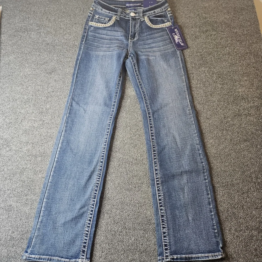NWT Westfield Eagle Womwns Jeans Bootcut Western Bling‎ Rodeo Embellished Size 5